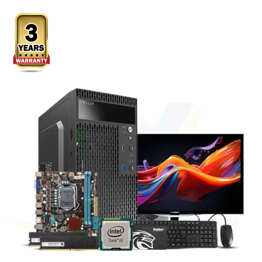 Intel Core i3 4th Generation - 16GB Ram -128GB SSD - 19 Inch HD Monitor - Windows 10 - Full Desktop Computer - Black - EVL-4013