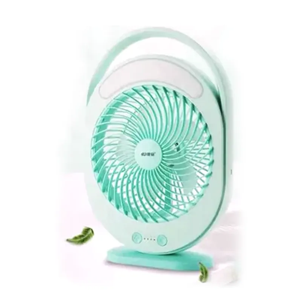 Portable Rechargeable Desktop Fan With LED Light - Multicolor