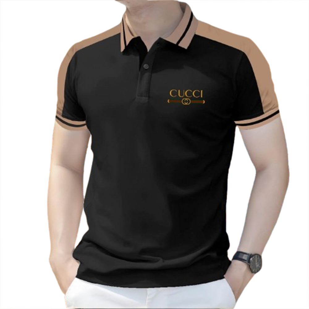 PK Cotton Polo Shirt For Men - Black - PT-F8