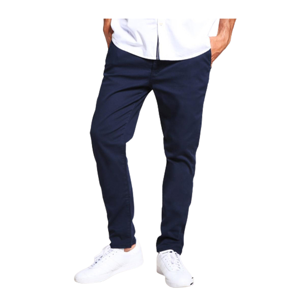 Cotton Chinos Gabardine Pant For Men - Deep Blue - NZ-3187