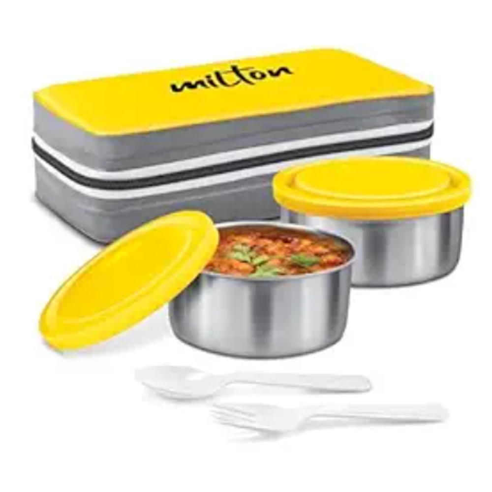 Milton Plastic Mini Insulated Lunch Box - 280 ml - Yellow