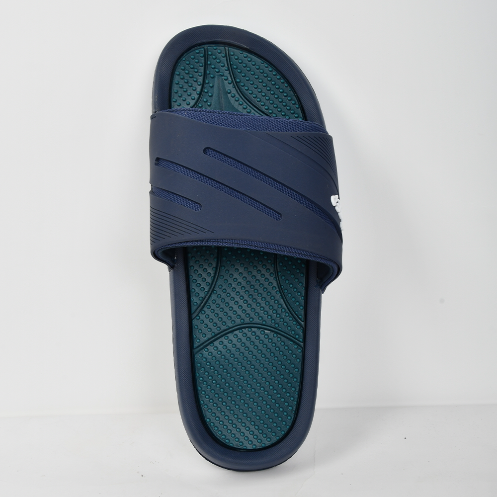 Step Slash PU Slide Sandal For Men - Navy Blue - MEVNB101058