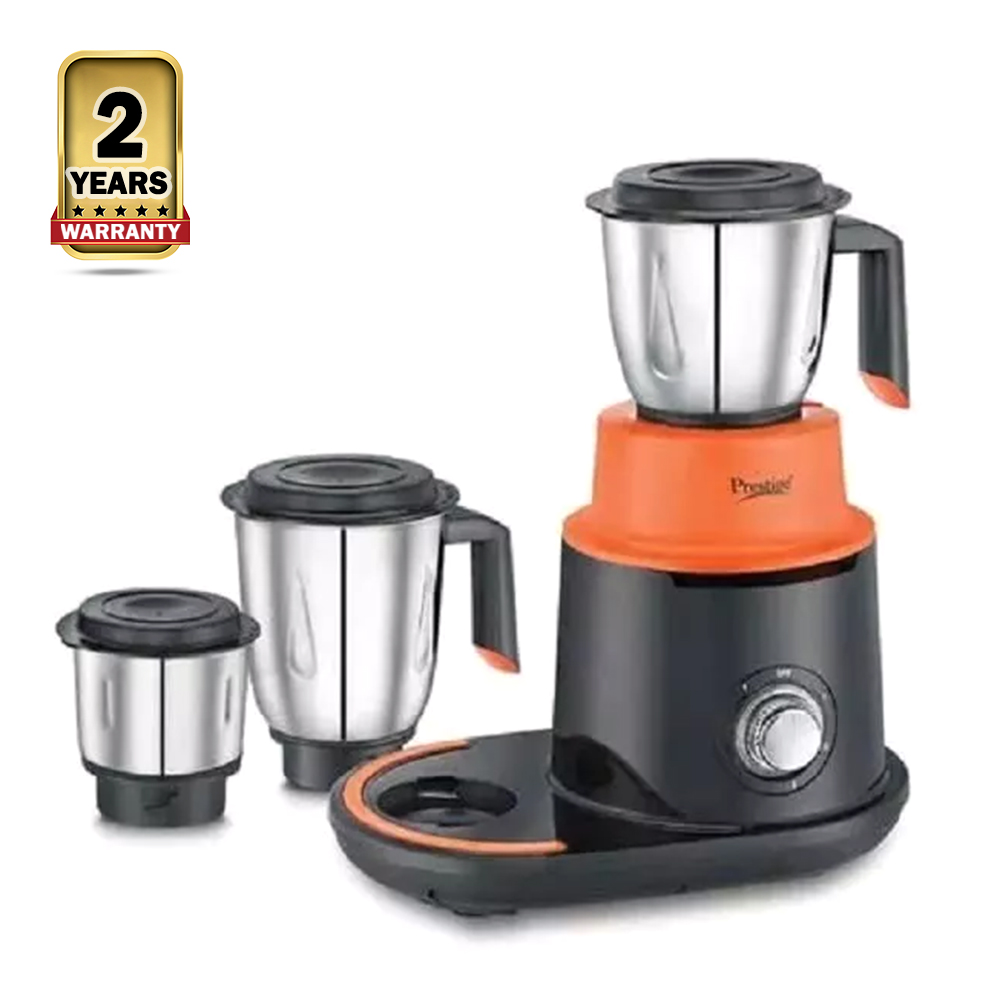 Prestige Plastic Mixer Grinder with 3 Jars - 750W - Black & Orange