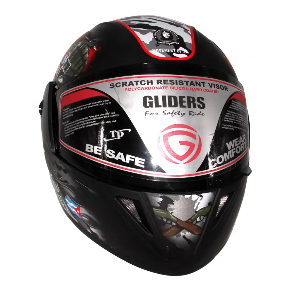 Gliders Jazz D4 Full Face Bike Helmet - M Size - Black and Red