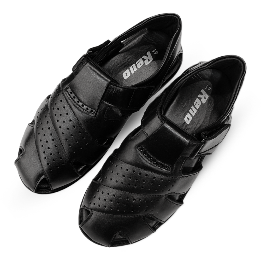 Leather Sandal for Men - Black - RS7019