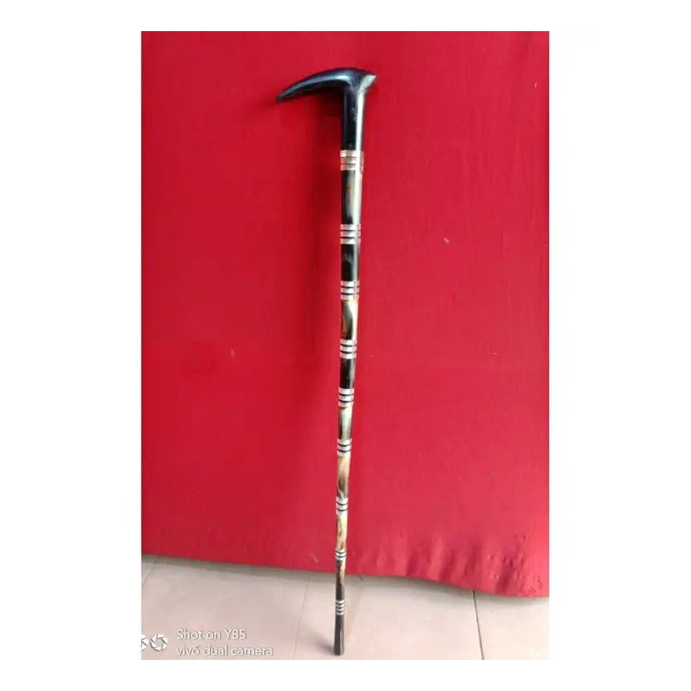 Adjustable  Hand Horn Walking Stick - Multicolor