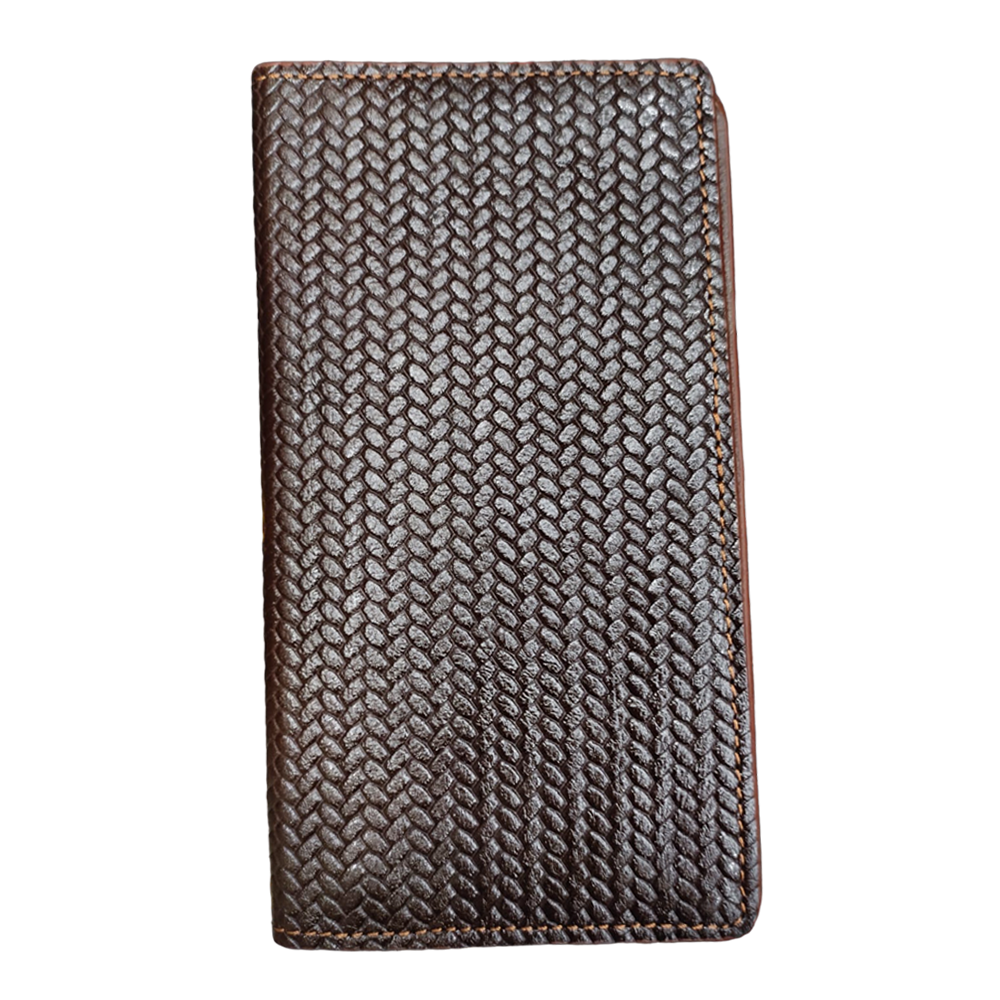 Zigzag Shape Leather Wallet For Men- Brown - MB002