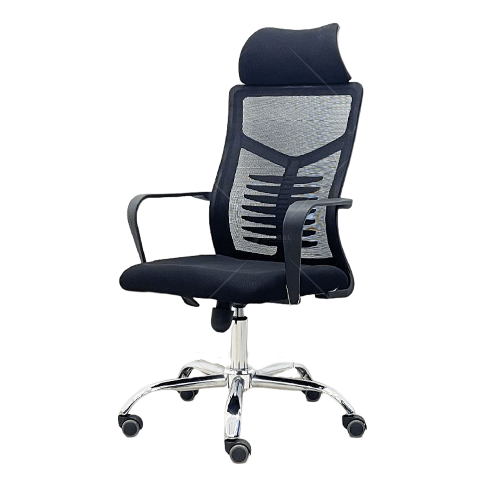 Fabric and Plastic Skeleton Executive Office Chair - Black