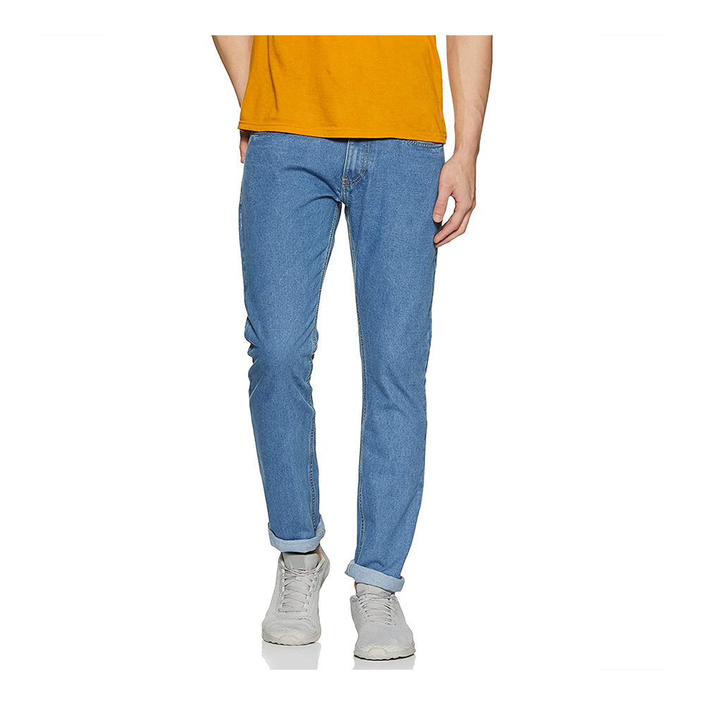 Cotton Semi Stretch Denim Jeans Pant For Men - Light Blue - NZ-13053