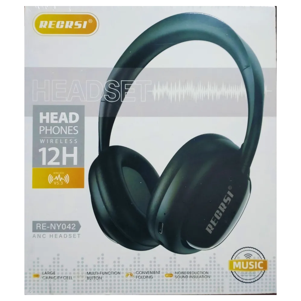 RECRSI RE-NY042 Wireless Headphones - Black