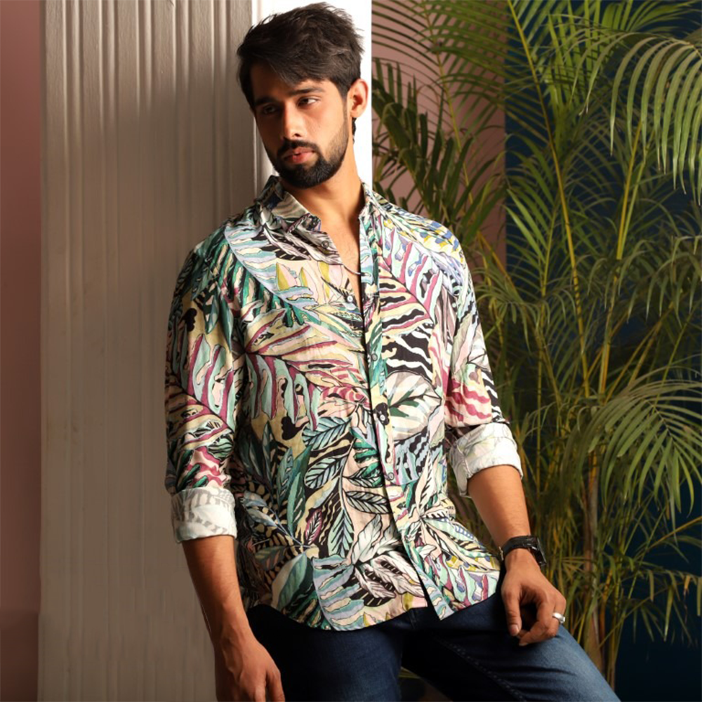 Viscose Full Sleeve Casual Shirt For Men - Multicolor - OD-015