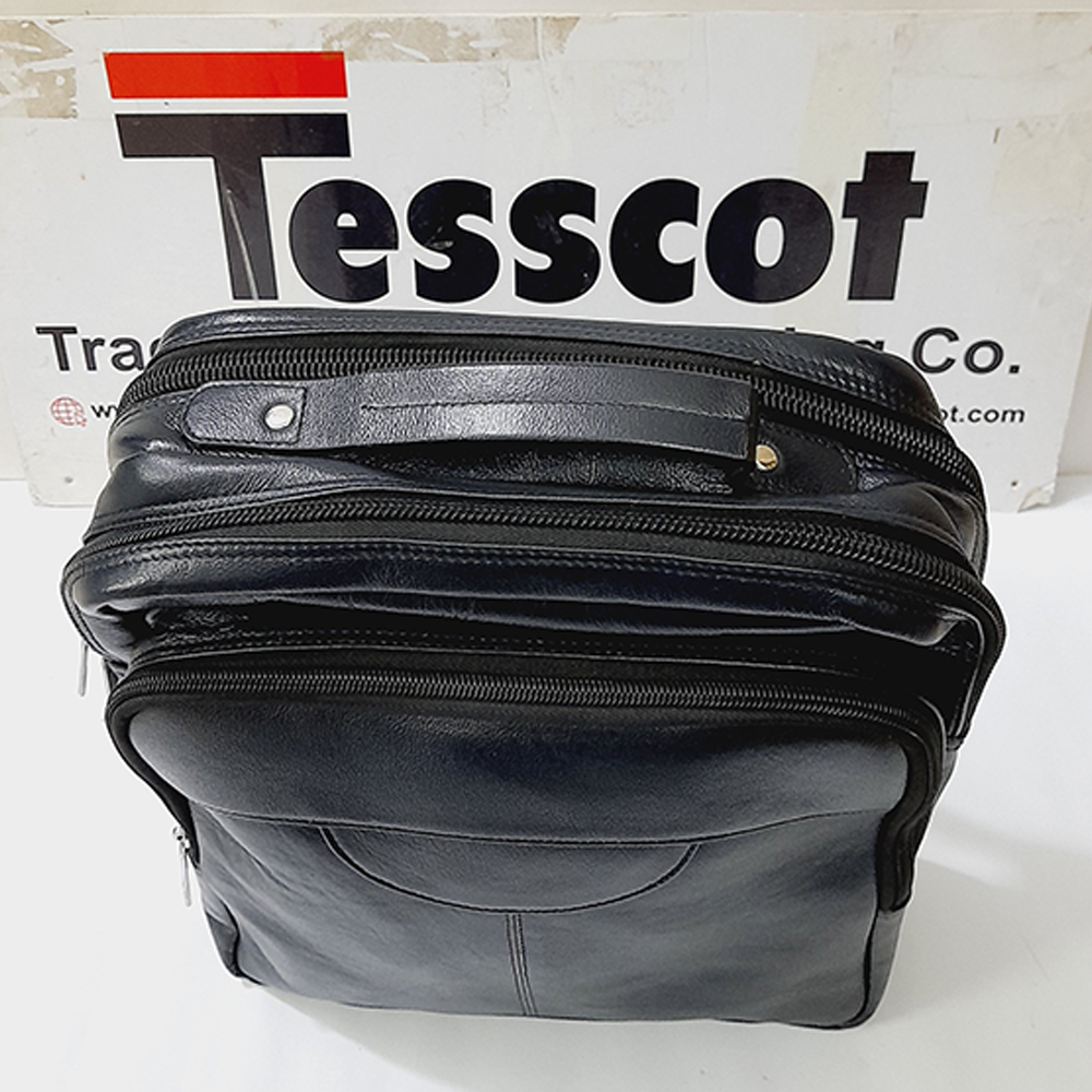 Tesscot Leather Side Bag - Black - T-SS0923-BAG-HBLK0302