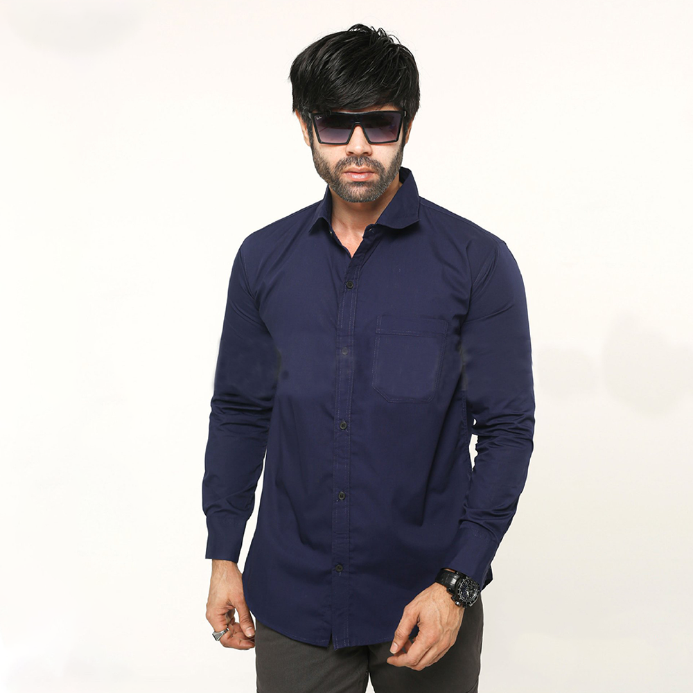 Cotton Shirt For Man - Blue - NZ-5003