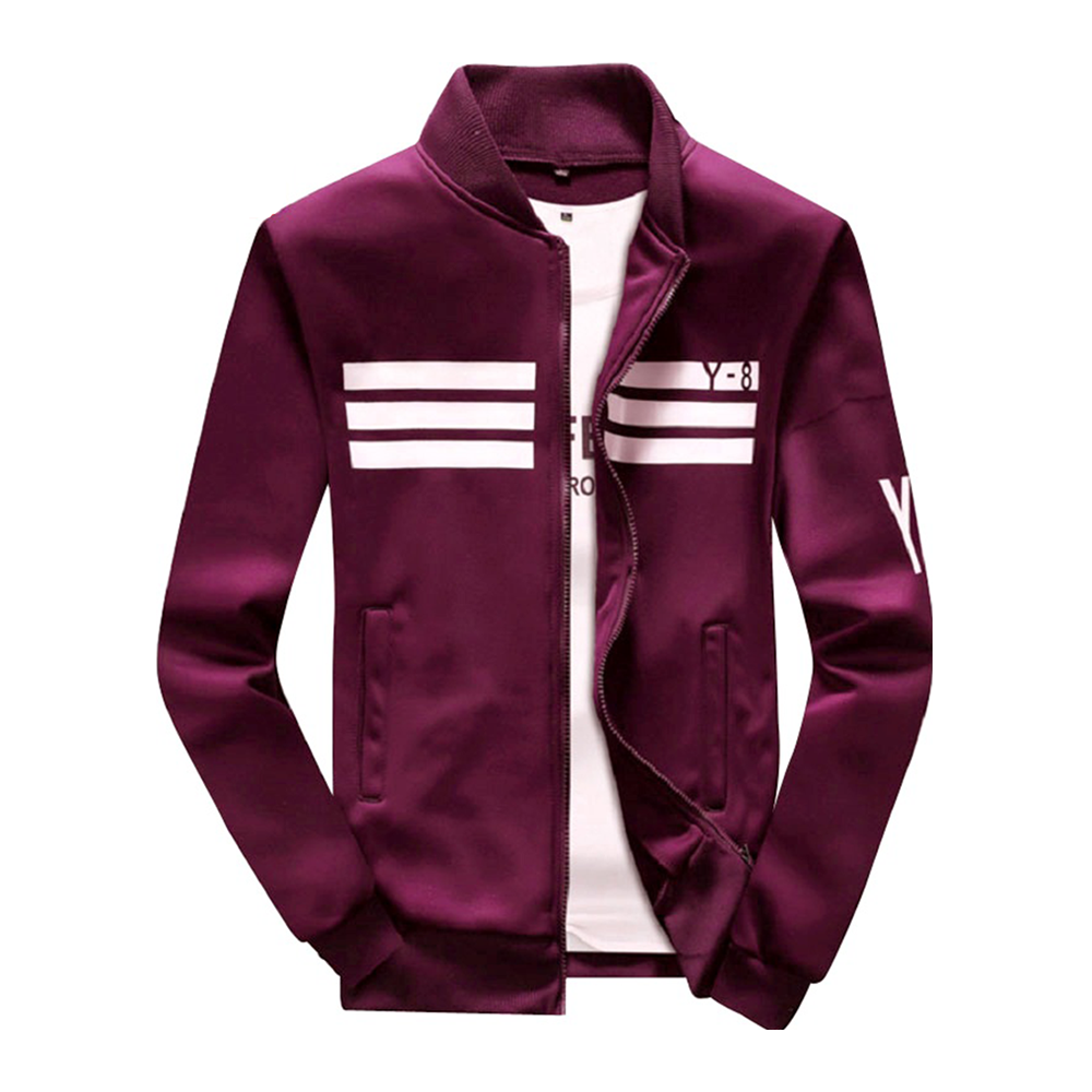 Cotton Winter Double Part Jacket For Men - Maroon and White - ATI-021