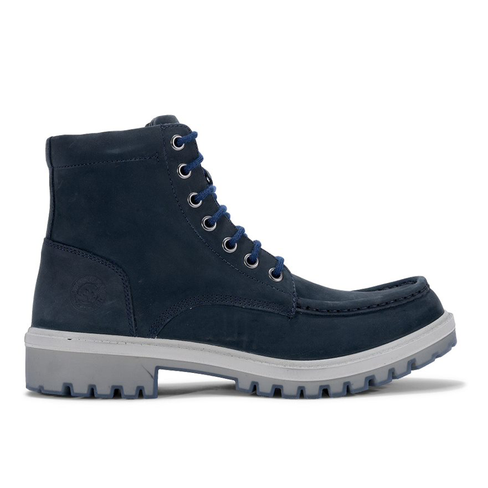 Navy blue flat outlet boots