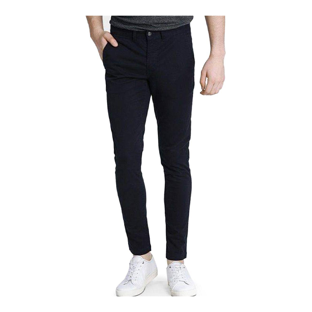 Cotton Chinos Gabardine Pant For Men - Deep Black - NZ-3174