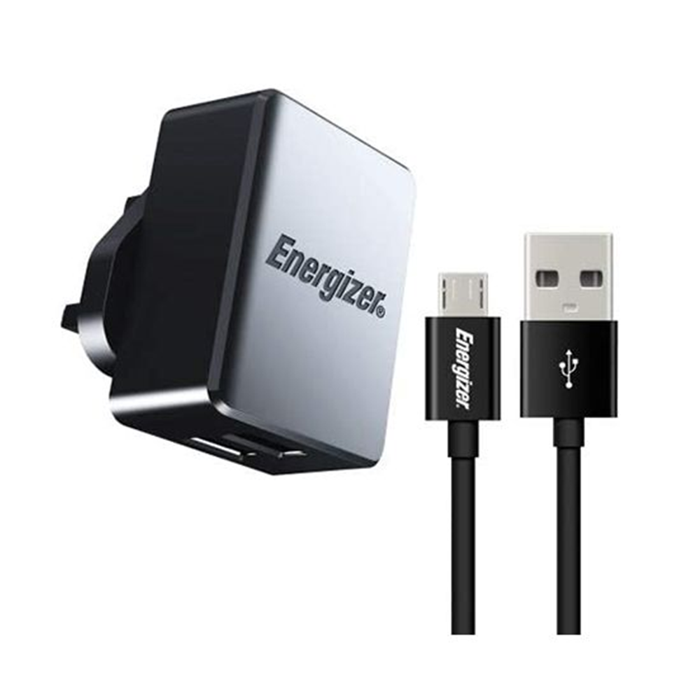 Energizer ACA1AUKCMC3 Wall Charger + Micro USB Cable - Black