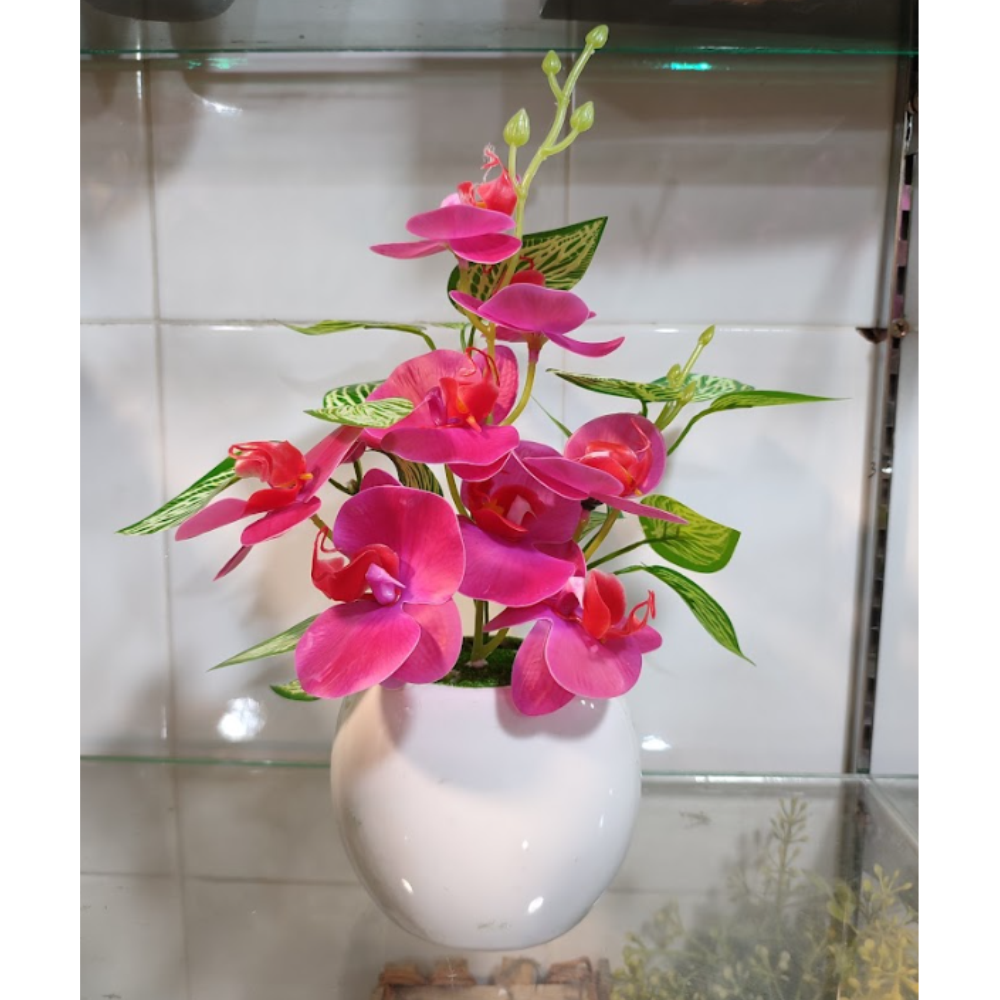 Artificial Orchid With Ceramic Tub - Multicolor - POFCT-0101