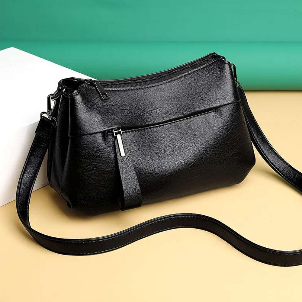 PU Leather Hand Bag for Women - Black - 692