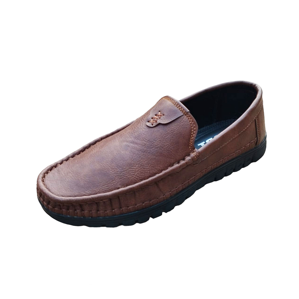 PU Leather Casual Shoe For Men - Chocolate - C6