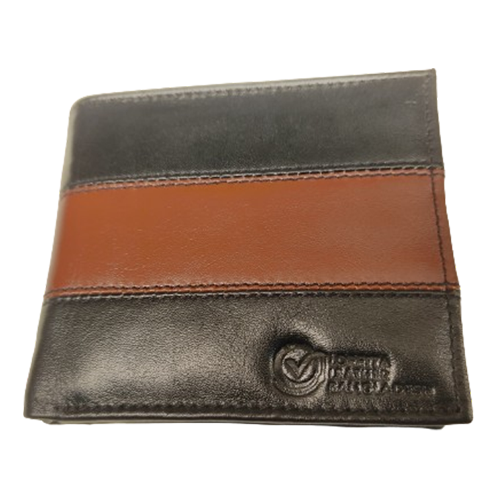 Leather Wallet For Men - Black and Brown - W002