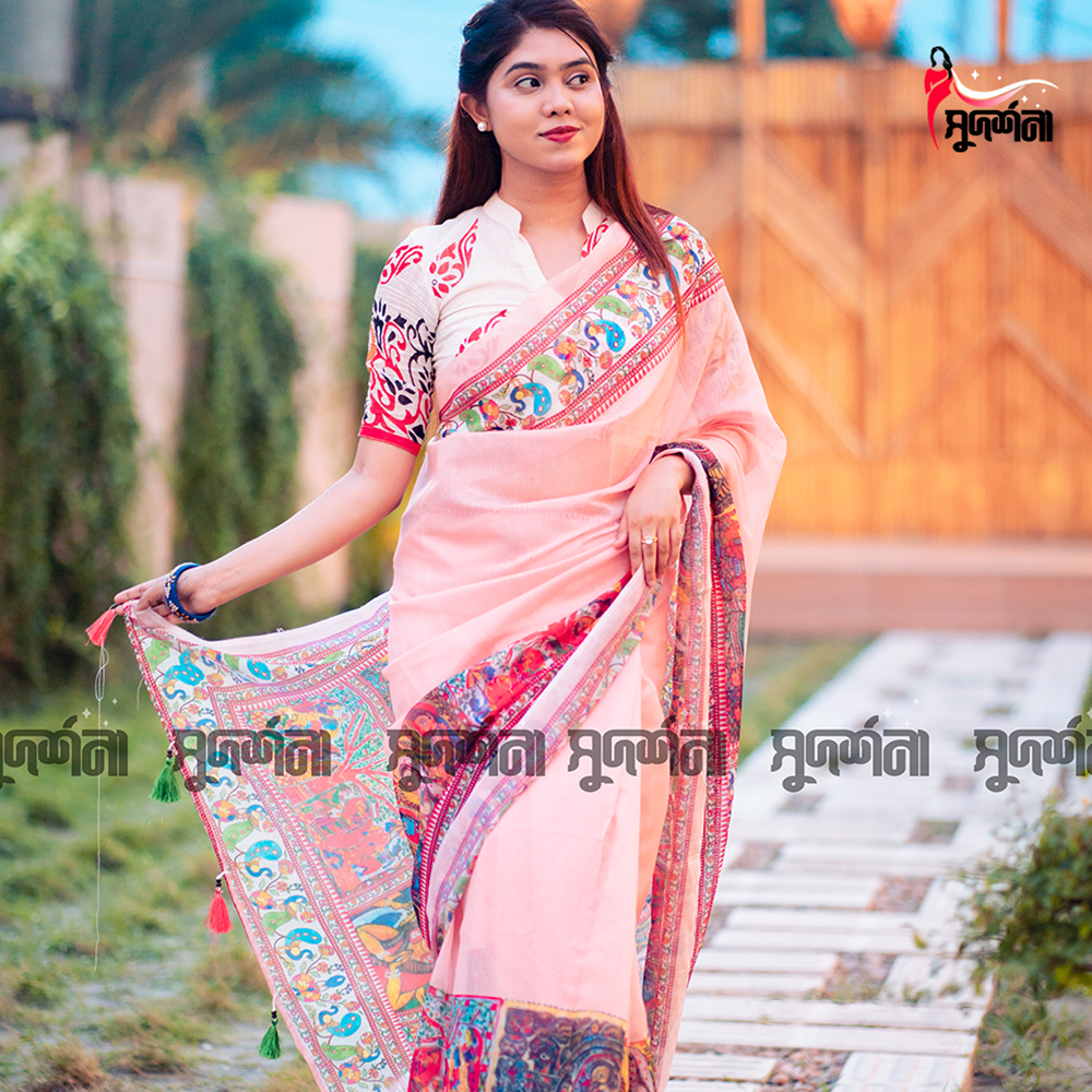 Chanduri Figure Motive Digital Print Saree - 001