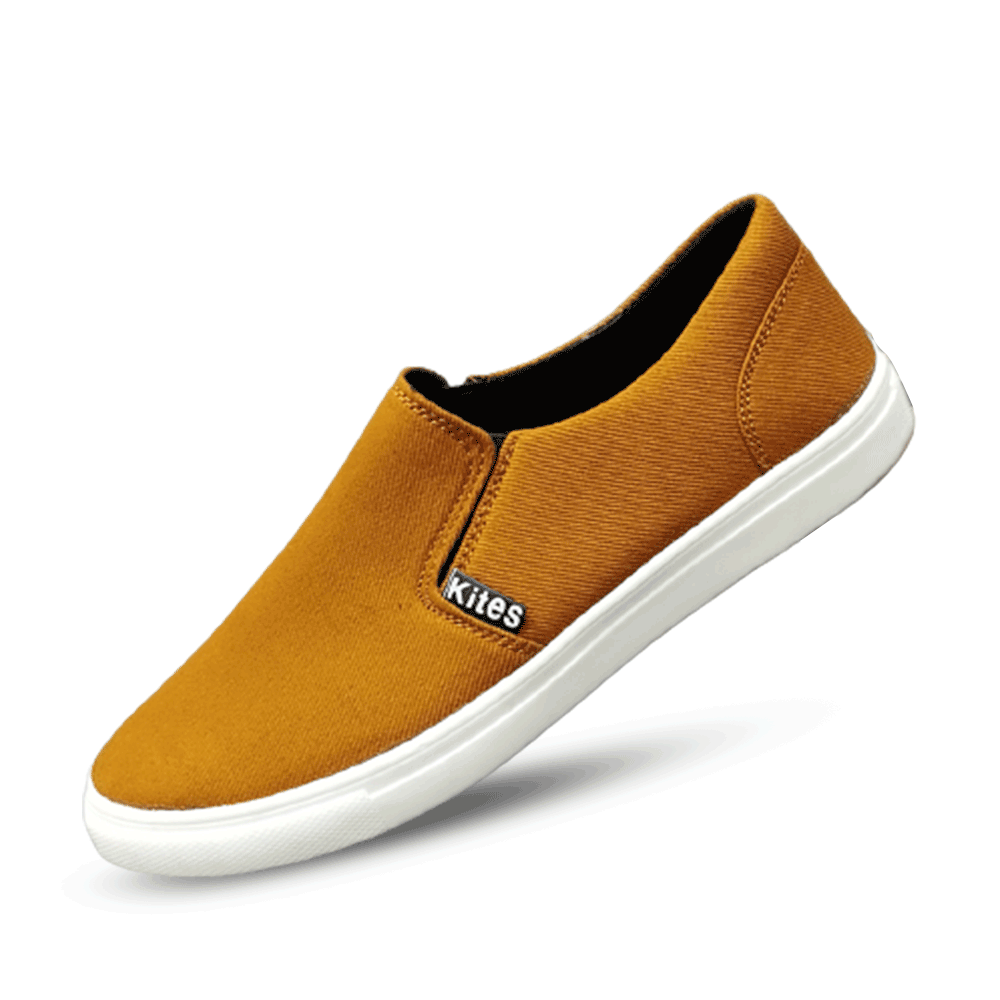 Kites Corduroy Fabric Light Casual Canvas Shoe For Men - Golden - SK1061