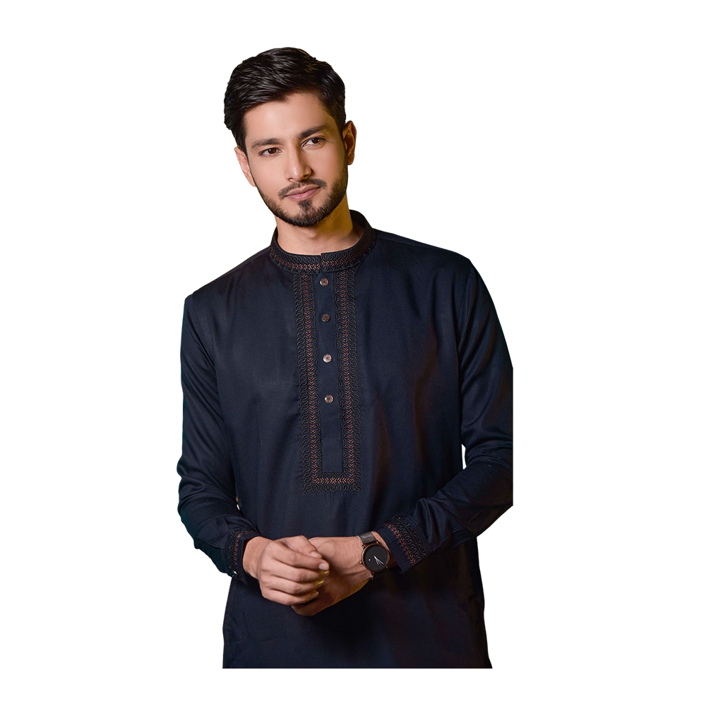 Sawgat Embroidery Indian Soft Cotton Unique Panjabi for Men