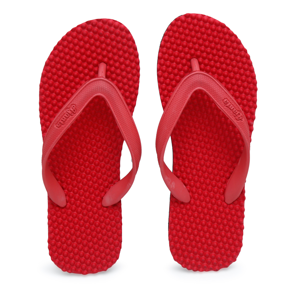 Ajanta Colors Rubber Hawai Sandal For Men - Red