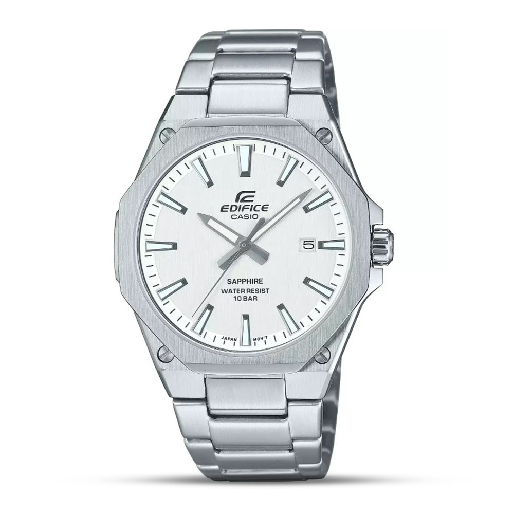 Casio Edifice EFR-S108D-2B Spphire Tiffany Watch For Men - White and Silver