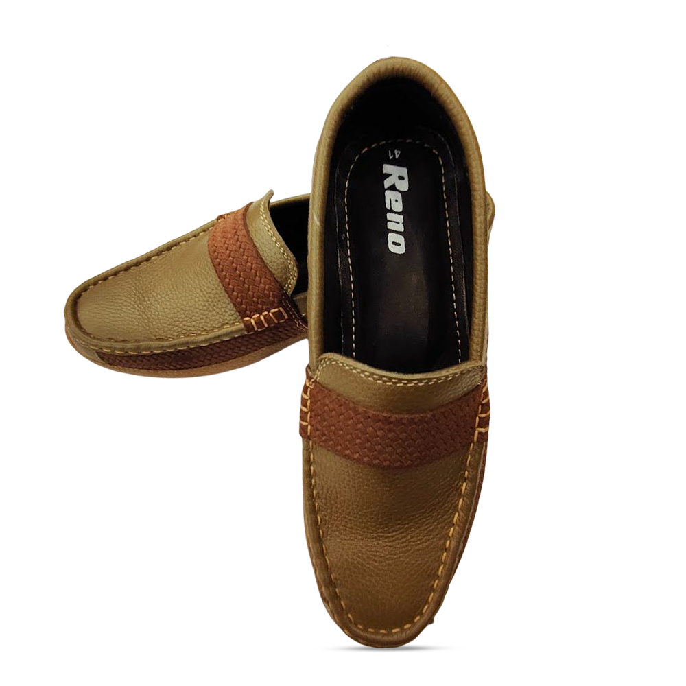 Reno Leather Loafer For Men - Olive - RL3029