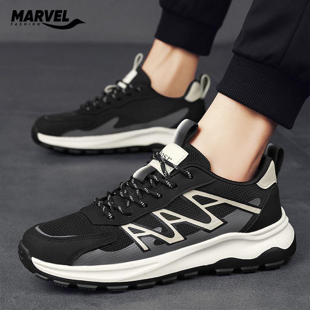 Mesh Arrival Running Sneakers Shoes For Men - Black - CN72