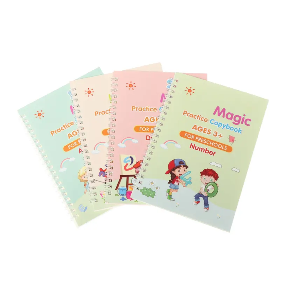 Groove Magic Practice Copybook With Pen For Kids - 5Pcs