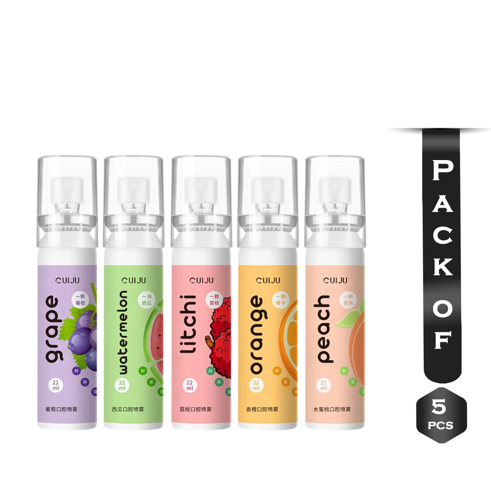 Pack of 5Pcs Natural Fruit Oral Breath Spray