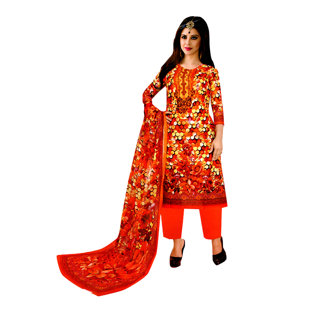 Unstitched Cotton Salwar Kameez For Women Multicolor