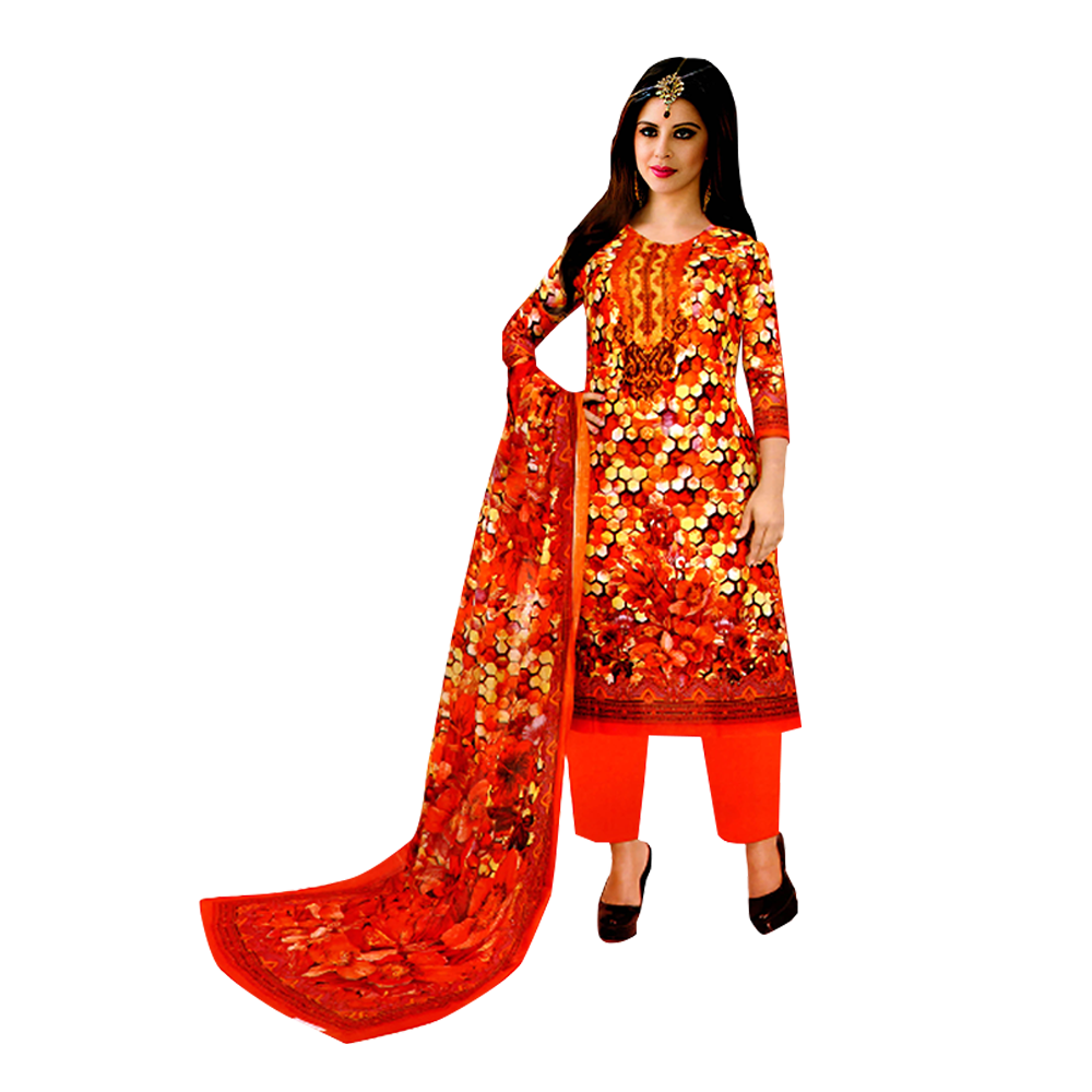 Unstitched Cotton Salwar Kameez for Women - Multicolor