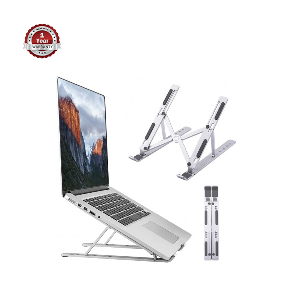 Adjustable & Foldable 6 Angles Travel Laptop Stand  - 10" - 17.5"  Inch -White 