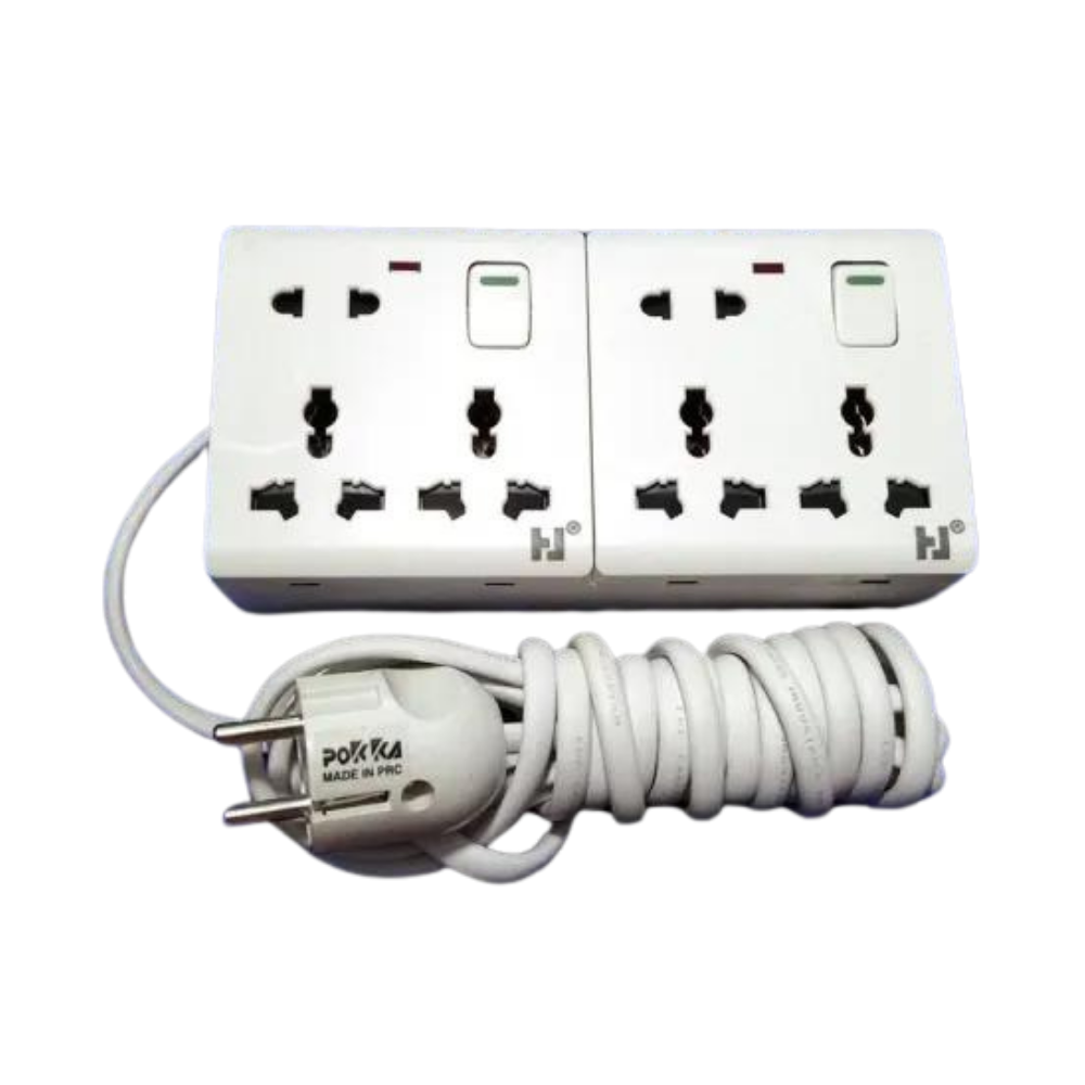 8 Pin 6 Port Multiplug - 10 Ft - White