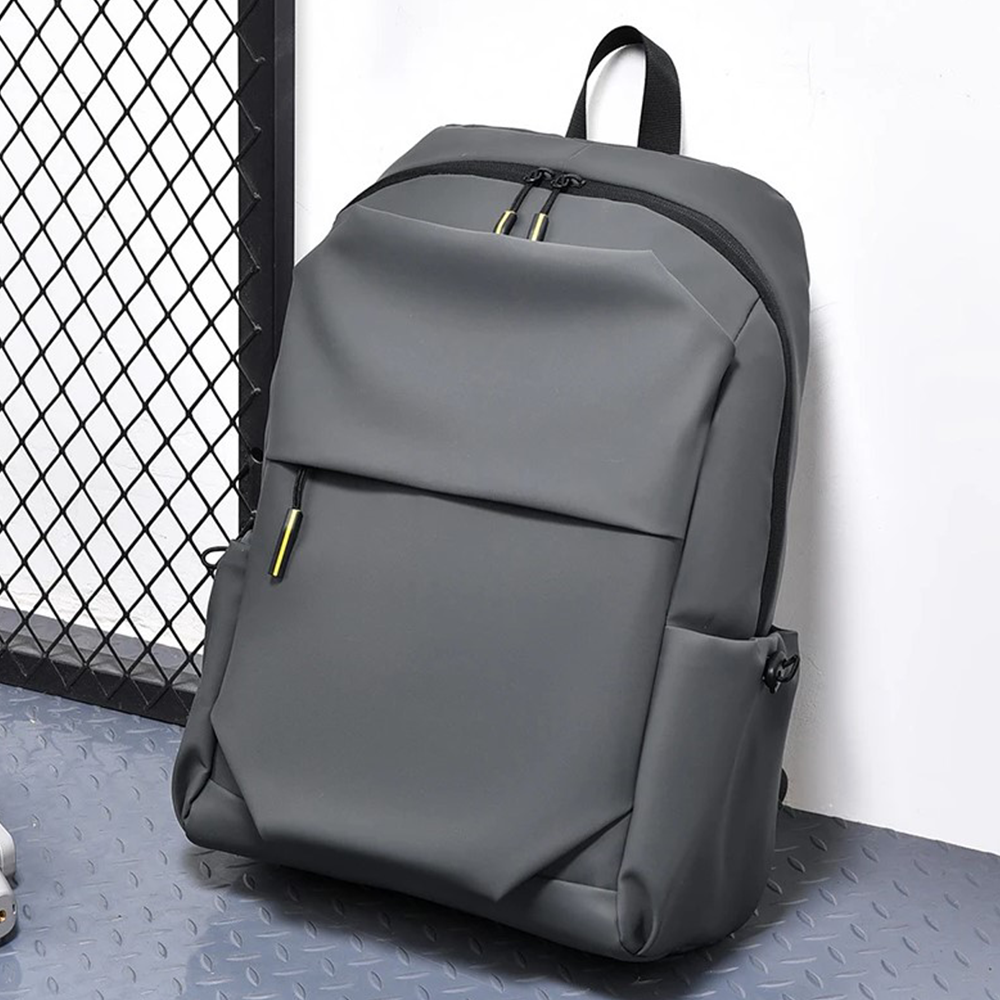 Polyester Waterproof Laptop Backpack - Ash - F12