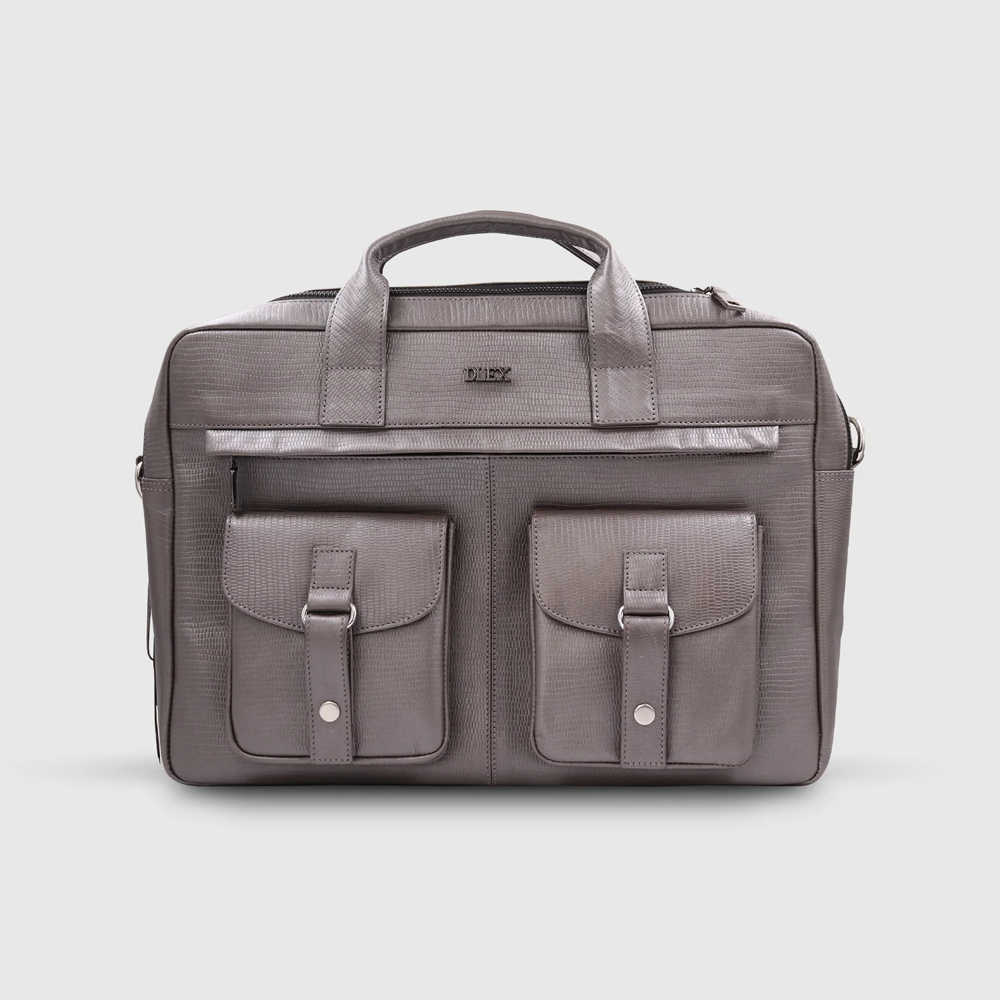Leather Office Bag - B-15 - Ash