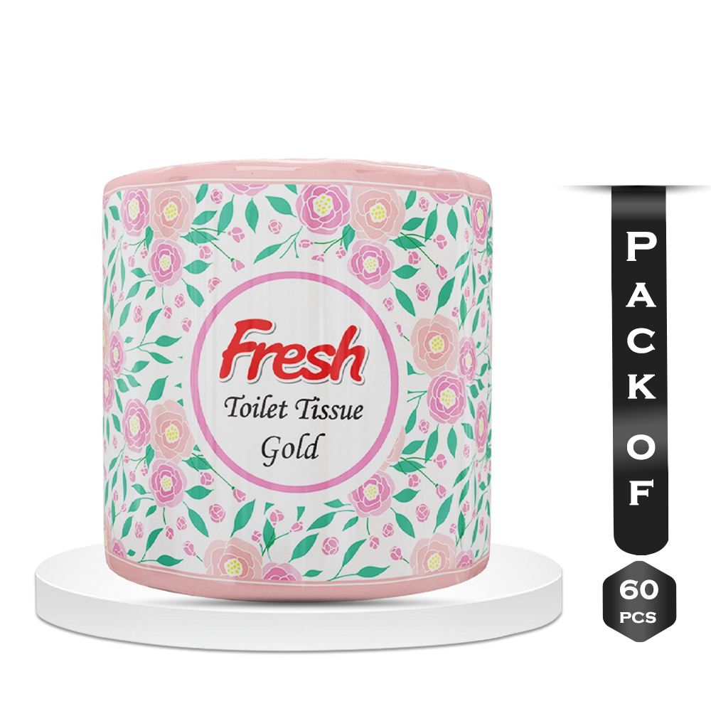 Pack Of 60 Pcs Fresh Toilet Tissue Paper Gold