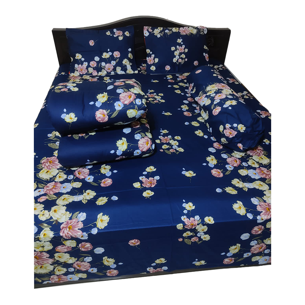 Twill Cotton King Size Five In One Comforter Set Multicolor CFS115