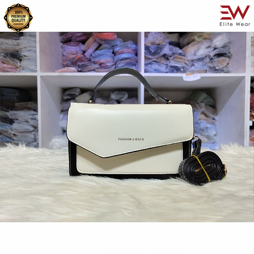 Artificial Leather Thai Stylish Hand Bag For Women - White - N294 F