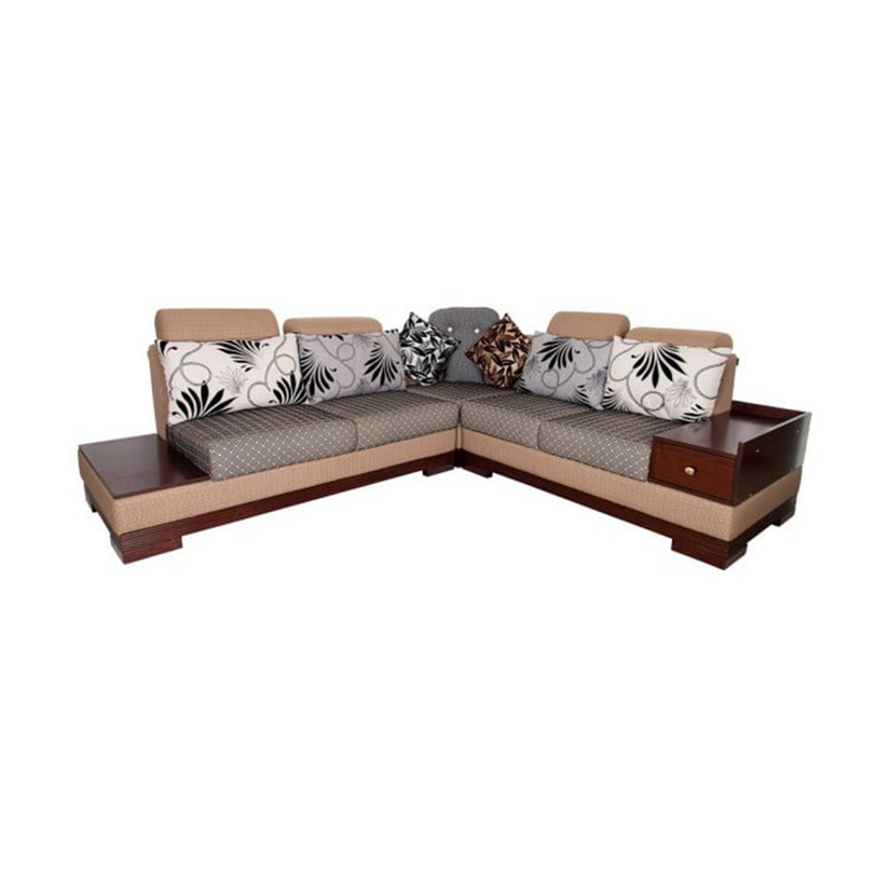 ZN - HSL - 01 Solid Wood Malata L -Shape Sofa - 2+2+1