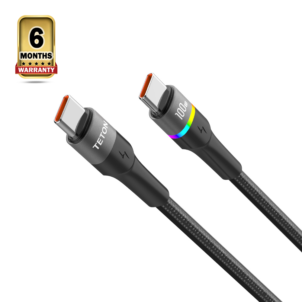 Teton USB Type C to Type C Fast Charging Cable - Black
