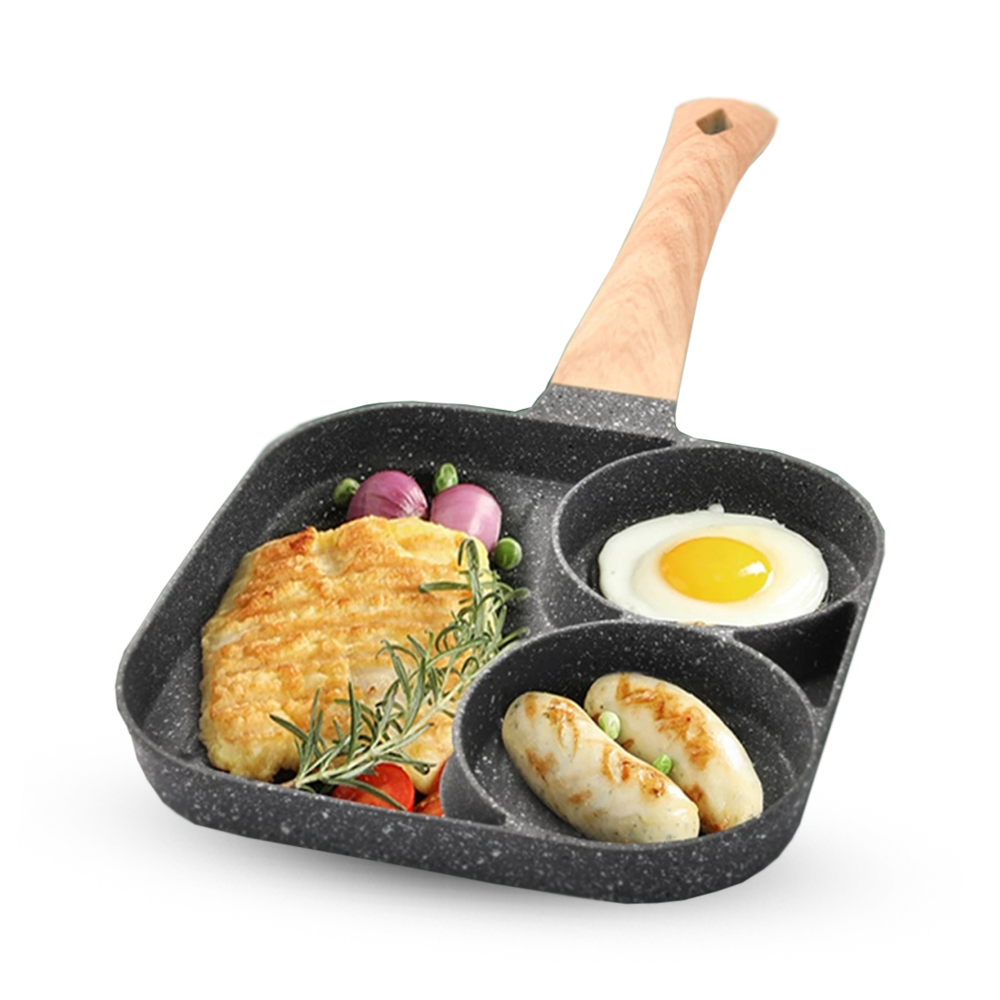 Stainless Steel 3 Hole Thickened Omelet Pan