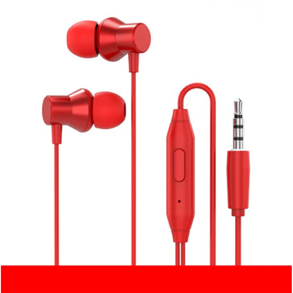 Lenovo HF130 Stereo In-Ear 3.5mm Metal Earphone - Red