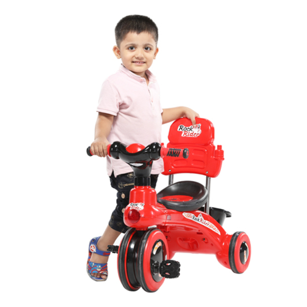RFL Jim and Joly Toy Rock Rider With Backrest Tricycle - Red and Black - 933805