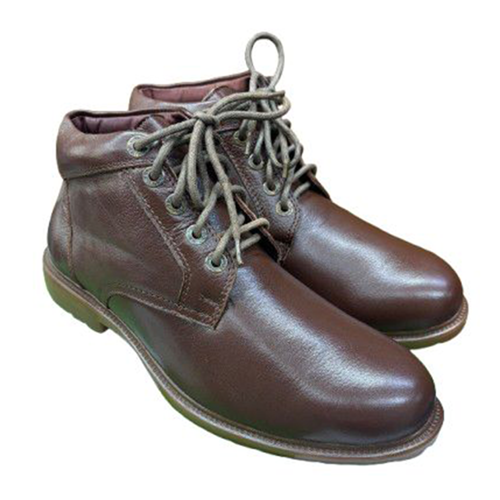 Upper Lace Leather Boot for Men - Rich Brown - 008