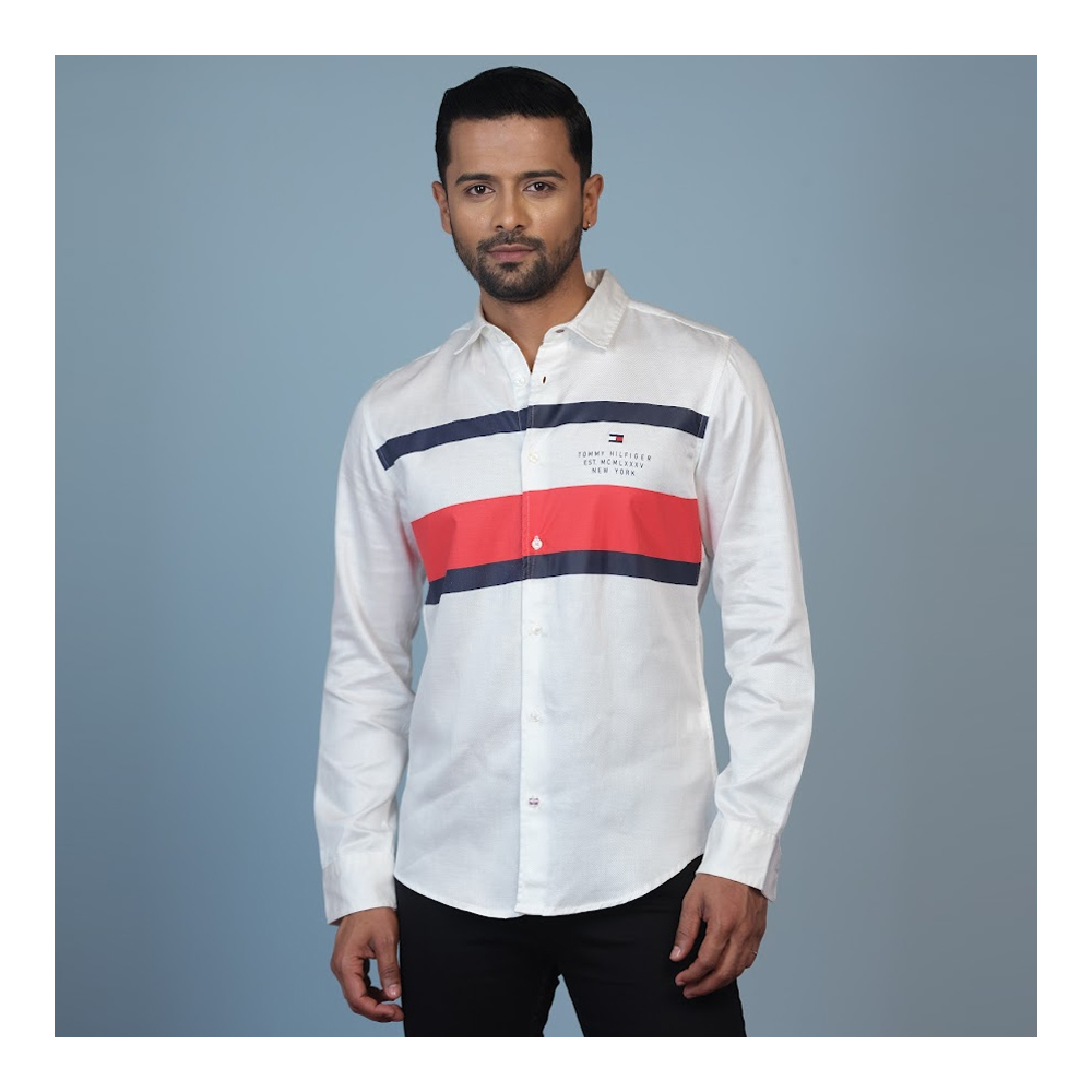 Cotton Full Sleeve Casual Shirt for Men - White - European Size - 254105255